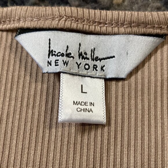 Nicole Miller Tank Top Button Front - Color is Iced Mocha (Tan Nude) Large - NWT - Picture 5 of 12